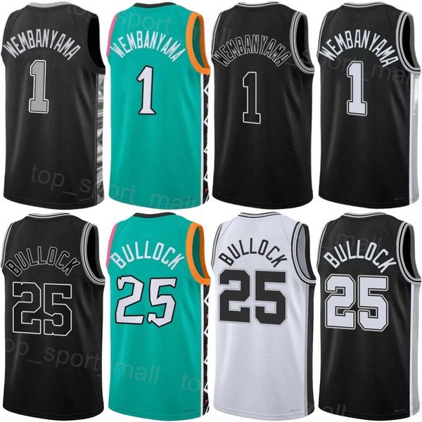 

screen print basketball cedi osman jerseys 16 reggie bullock victor wembanyama 1 devin vassell devonte graham keldon johnson tre jones zach, Black;red