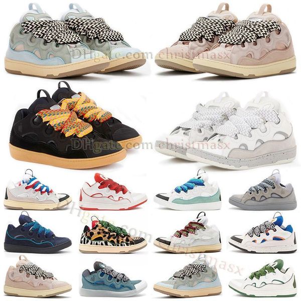 

original casual shoes mesh weave lace-up platform shoe black pink light blue grey white scarpe embssed purple leather calfskin nappa chaussu
