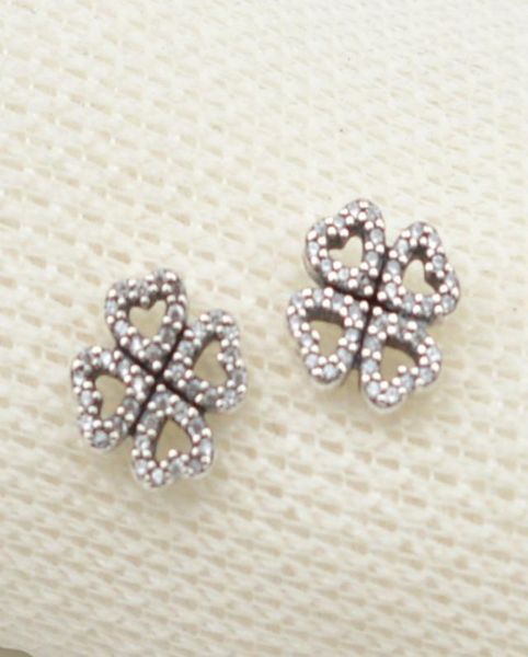 

edell authentic 100% 925 sterling silver earrings luxury jewelry love cz diamond clover love shaped hollow brand ear cuff9535149, Golden;silver