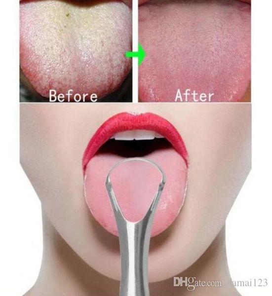 

304 stainless steel tongue scraper oral hygiene tonguecleaner tonguescraping brush remove halitosis breath5445185