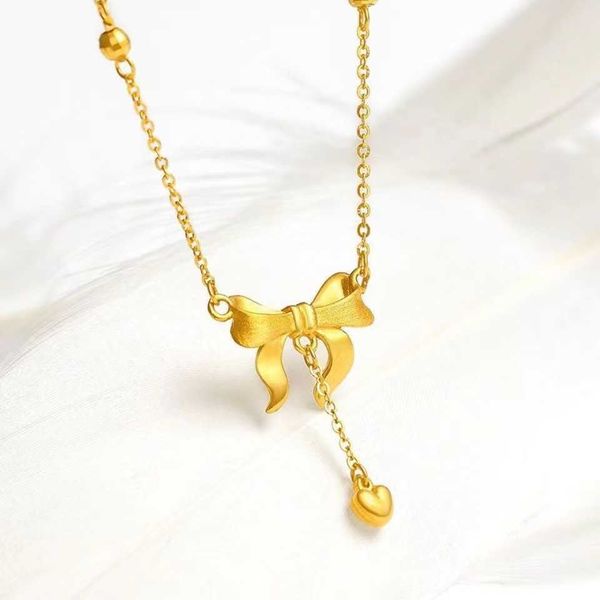 

strands strings dithering escape princess bow necklace women's net red love tassel pendant collar chain colorless necklace, Black