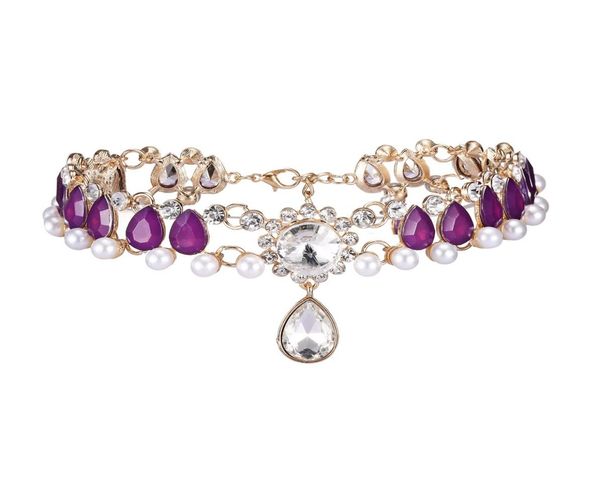 

fashion designer luxury super glittering full rhinestone diamond colorful crystals statement collar choker necklace for woman 6040627, Golden;silver