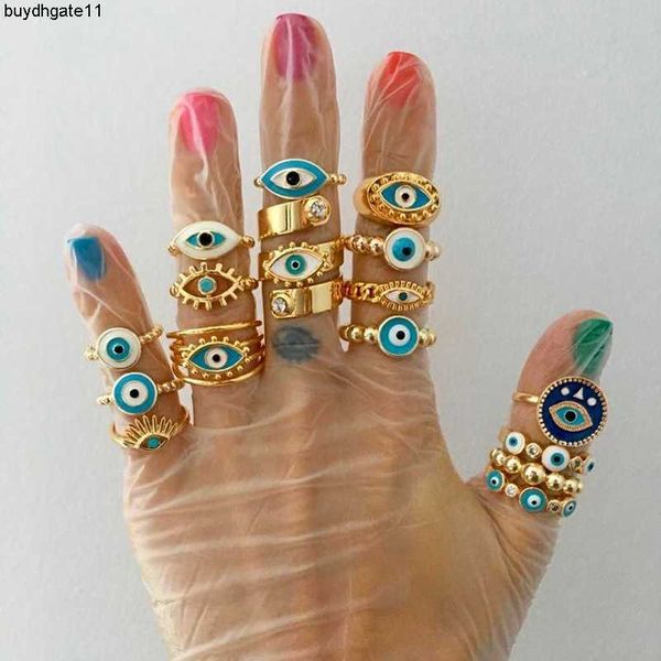

fashion accessories jewelry oil painting gilded devil's eye ring personalized electroplated women's opening female, Silver