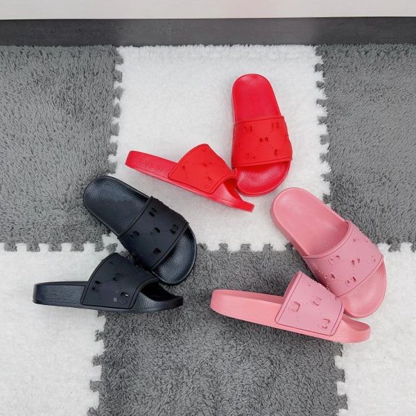 

summer kids slipper boys girls interlocking g slippers sandal casual shoes chlidren pool outdoor slides flip flops letter hollow out des gkp, Black