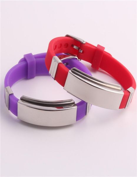 

whole sport bracelet for men women stainless steel medical alert id tag wristband bangles friendship gift2395376, Golden;silver