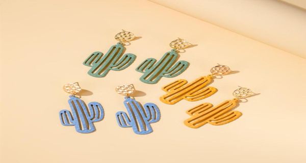 

popular earrings temperament net red cute cactus earrings harajuku style personality exaggerated cartoon earrings female2492440, Silver