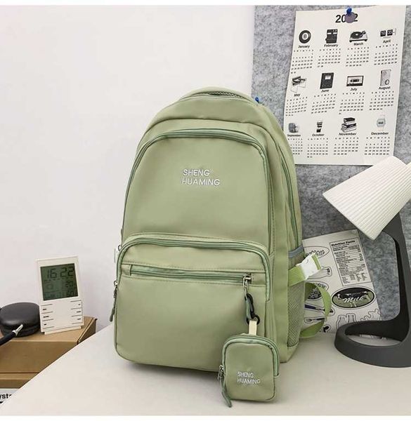 

new simple fashion solid color backpack same solid color small bag