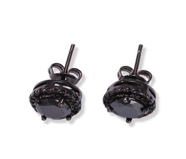 

fourclaw black zircon studs circular square transparent zircon studs new hiphop men039s jewelry8698071, Golden;silver