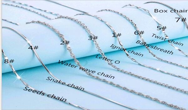 

18 inch 40cm-45cm 100%925 sterling silver cross rope chain melon box twisted necklace smooth chain diy jewelry components7124800