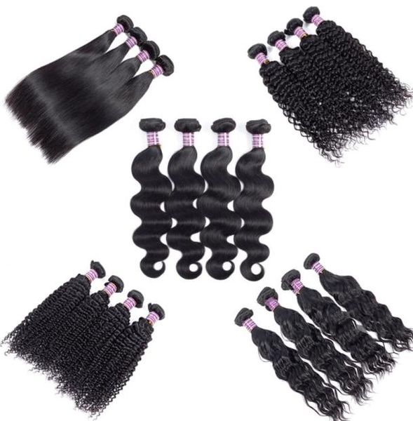 

virgin brazilian straight human hair weaves body deep water human hair bundles unprocessed peruvian malaysian kinky curly hair ext1266326, Black