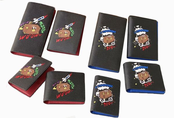 

luxury designer wallets mens multiple purse limited edition flower letter card holders high-quality male fashion slim money clutch bags with, Red;black