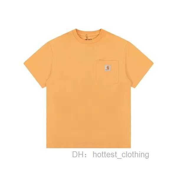 

2023 european and new fashion t shirt tooling brand carhart pocket plain sleeves short tee american version 2 lttt, White;black