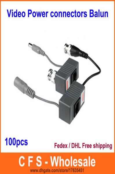 

100pcs 1ch passive cctv video power rj45 connectors video balun for cctv camera dvr dhl 8634253
