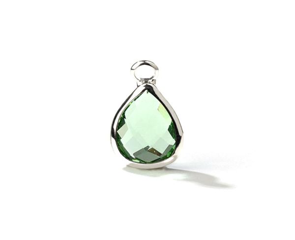 

10pcslot crystal birthstone charms for handmade diy bracelet making silver plated small water drop pendants jewelry accessories6233005, Bronze;silver