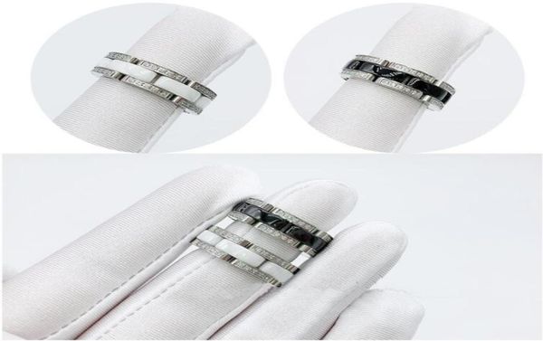 

europe america fashion style men lady women titanium steel engraved letter single row ceramic setting diamond lovers narrow rings 4043336, Slivery;golden