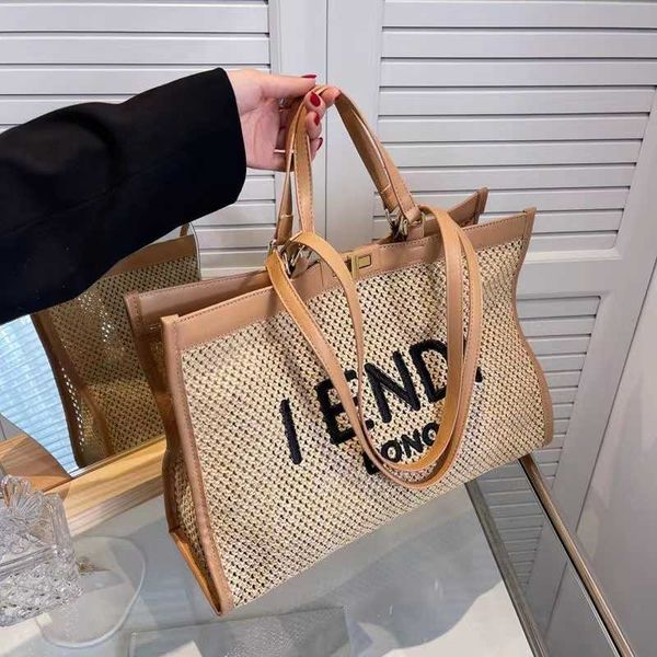 

beach bags one shoulder high-capacity f straw bag fashion tote women's f versatile portable weaving season 230714