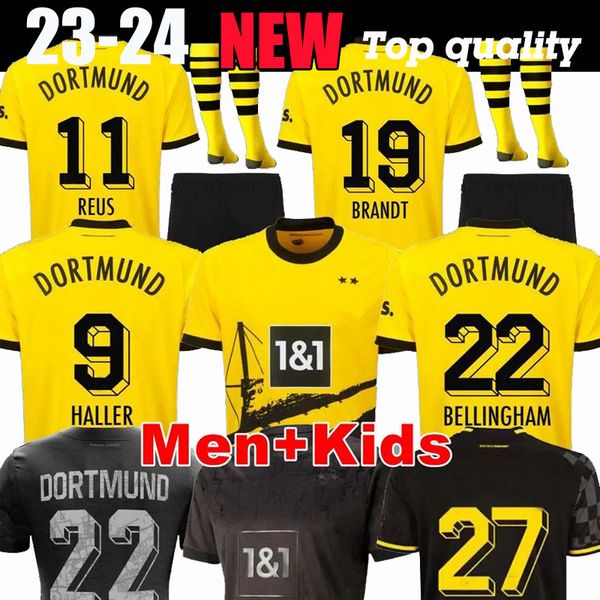 

23 24 110th soccer jerseys dortmund borussia f.nmecha kamara 2023 2024 black football shirt reus bellingham hummels reyna brandt men, Black;yellow