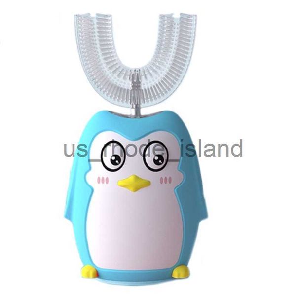 

other baby feeding q1qd wireless usb rechargeable kids electric ultrasonic toothbrush u shaped cartoon penguin toddler waterproof automatic