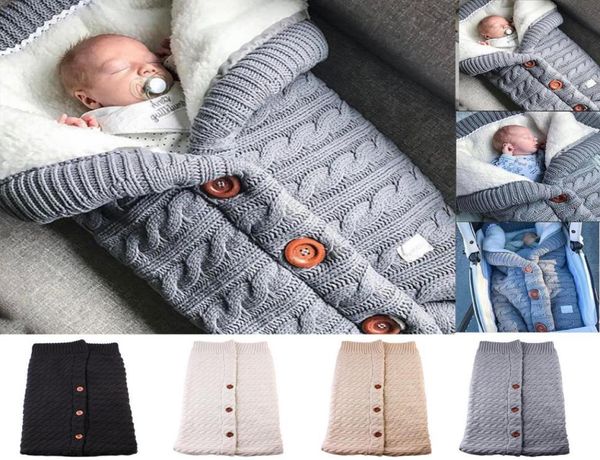 

newborn baby winter warm sleeping bags infant button knit swaddle wrap swaddling stroller wrap toddler blanket sleeping bags5746124