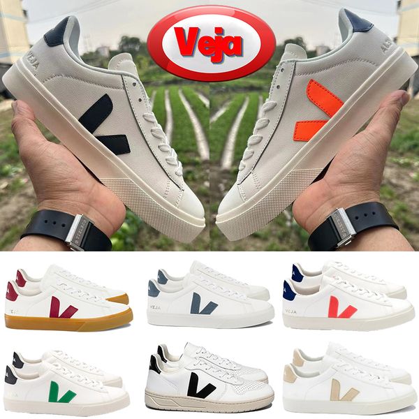 

veja casual shoes designer womens campo sneaker paris chromeleather v10 sneakers men women platform shoe white black nacre almond fuchsia lu
