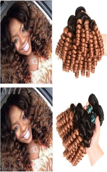 

1b30 medium auburn ombre virgin brazilian aunty funmi human hair bundles deals 3pcs romance curls reddish brown ombre human hair8204148, Black;brown