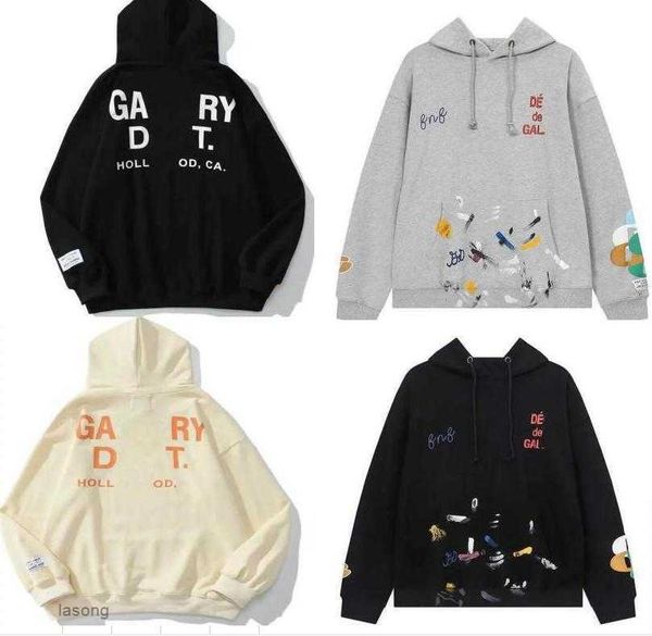 

men's graffiti gray hoodies sweatshirts hoodie designer galleryes depts gary painted used letters printed loose casual fashion men hood, Black