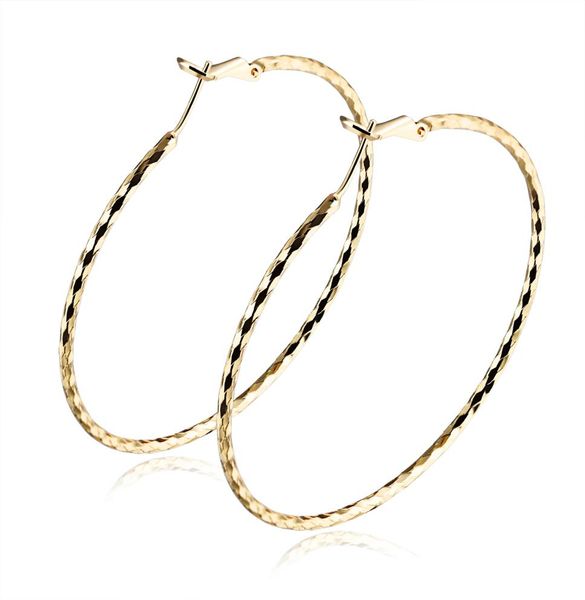 

diamond cut high polished round hoop earrings 40506070mm diameter5086723, Golden;silver