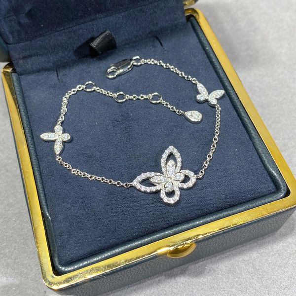 

tennis bracelets designer bracelets fashion jewelry designer mens and womens butterfly decoration diamond flower bracelets wedding special d, Black