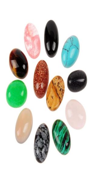 

10pcs 10x14mm natural stones healing quartz crystal tiger eye beads oval cab cabochon teardrop stone whole beads mixed random2519037, Black