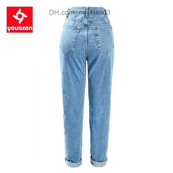 

women's jeans 1886 youaxon cotton retro high waist mother bag jeans women's blue denim pants boyfriend jeans women's jeans z2