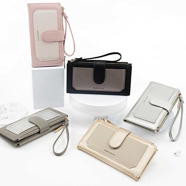 

2023 summer new women's wallet fashion mid length magnetic buckle printed wallet multi card side pull wallet