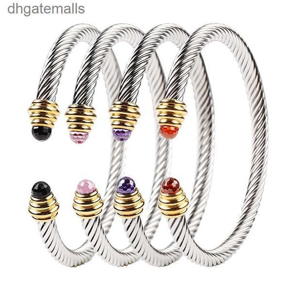 

titanium steel bracelet dy luxury designer twisted pearl head womens fashion versatile twist encrusted crystal bracelets jewelry wedding gif, Black