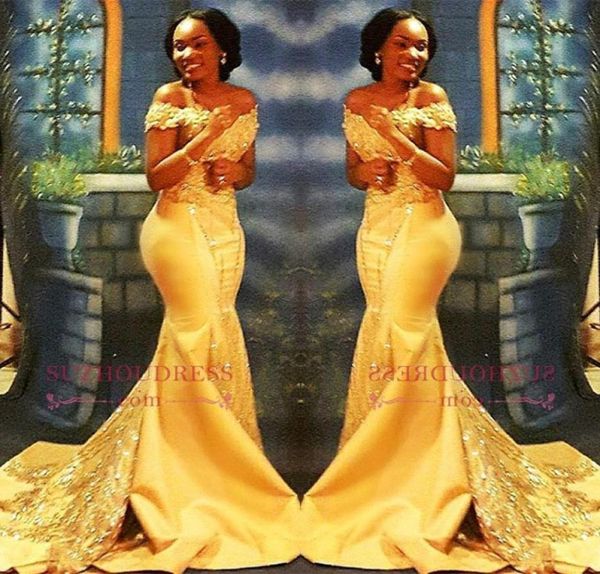 

2023 african nigerian yellow mermaid prom dresses off shoulders lace sequined satin evening prom gowns ba8405 gb1109s7898590, Black