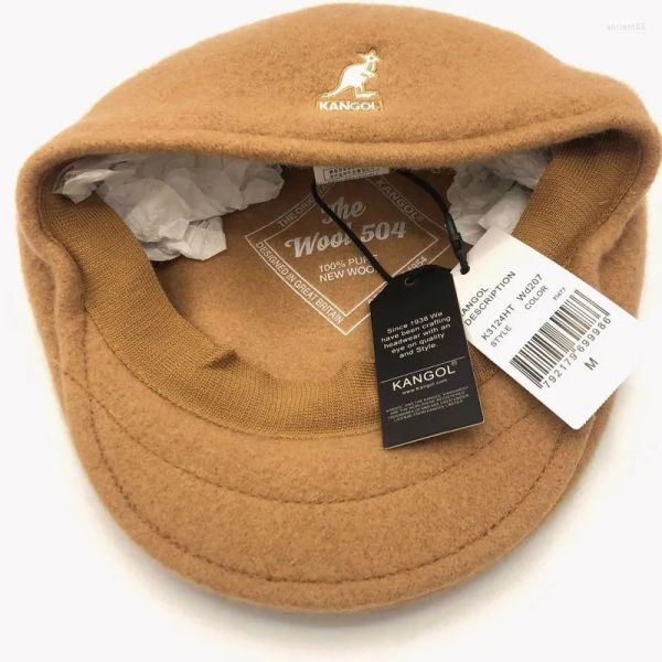 

Ball Caps Ball Caps KANGOL American Style Kangaroo High Quality Real Wool Forward Hat French Painter Autumn And Winter Beret Men Women Hats, Khaki1