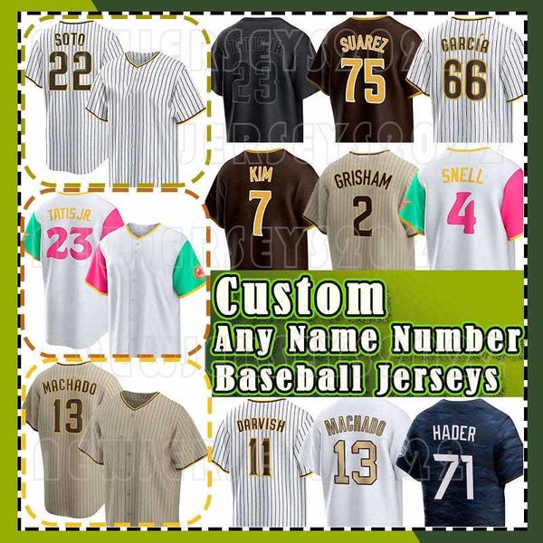 

22 juan soto baseball 23 fernando tatis jr. jersey 2 xander bogaerts custom 13 manny machado 11 yu darvish padres 71 josh hader 28 jose azoc, Blue;black