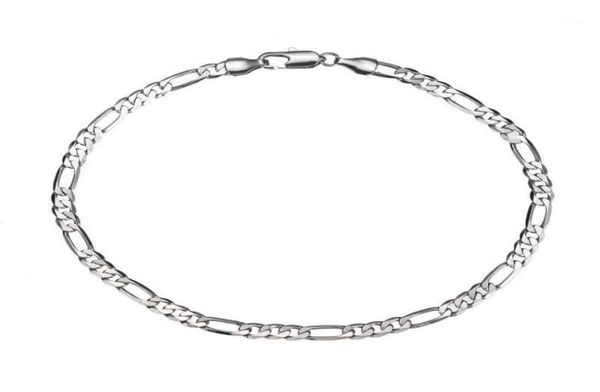 

anklets gold colorwhite color 4mm figaro link chain flat anklet 9 10 11 inches ankle bracelet for women men waterproof6699232, Red;blue