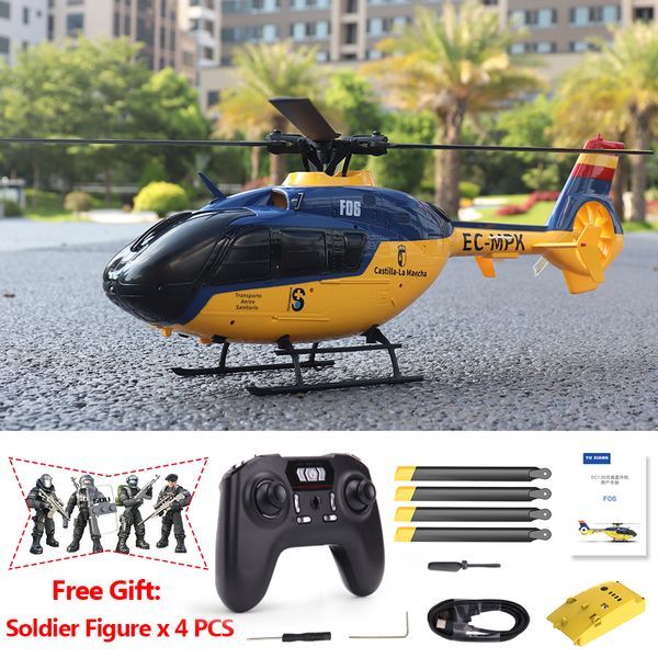 

electricrc aircraft f06 ec135 scaled rc helicopter 6ch professional gyro stabilized one click inverted flight brushless remote control toys