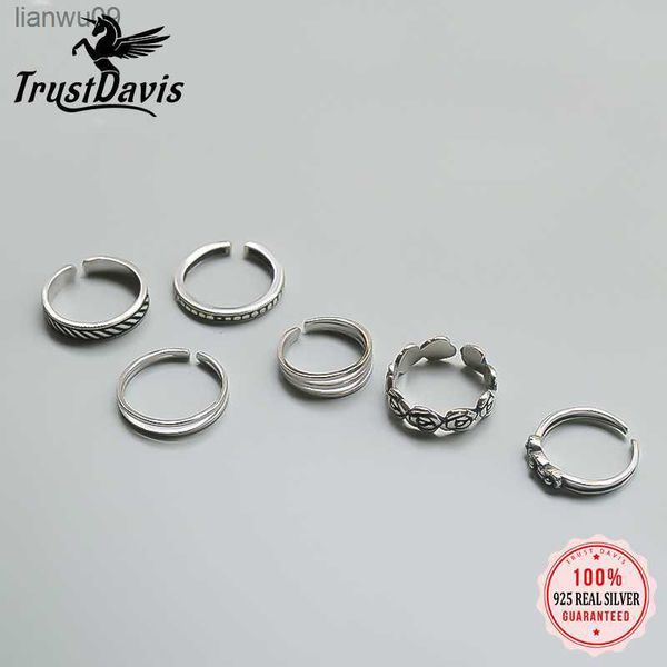 

trustdavis real 925 sterling silver fashion knuckle ring tail ring foot ring for women wedding party fine s925 jewelry da1947 l230704, Golden;silver