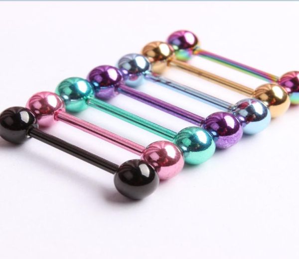 

piercing tongue colors piercing body jewelry anodized titanium tongue rings 100pcslot 4828065, Silver