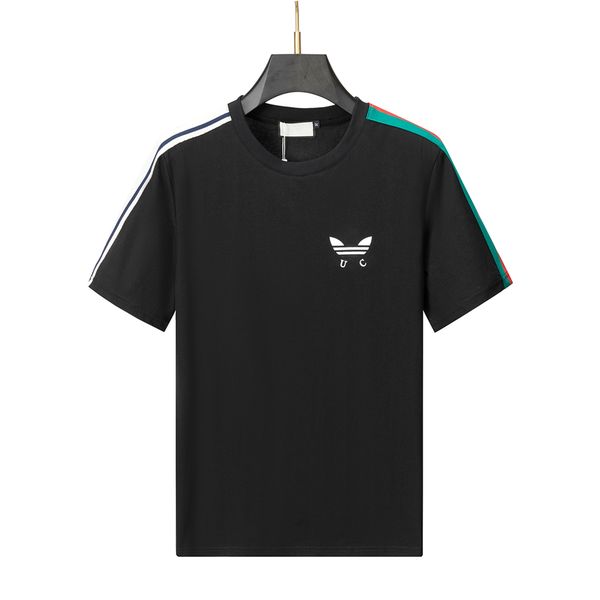 

cotton tshirt men gui tee design letter logo patter print sweat absorption wrinkle prevention tshirt boss casual street short sleeve round n, White;black
