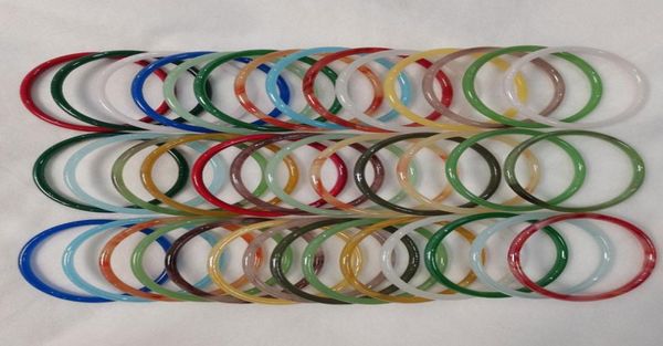 

58mm candy color glass thin bangle charm bracelets fashion jewelry for kids girl party club decor accessories5783665, Black