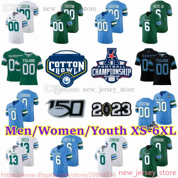 

custom s-6xl ncaa tulane green wave football jersey 12 willie fritz 25 matt forte 8 iverson celestine 0 shaadie clayton 31 larry brooks 45 c, Black