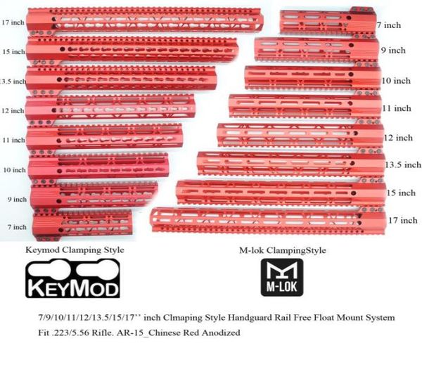 

791011121351517039039 inch keymodmlok clamping style handguard rail float picatinny mount systemred anodized9230687