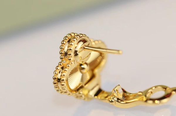 

s925 sterling silver flower pendant earring in 18k real gold plated for women wedding gift jewelry ps86148793241, Golden