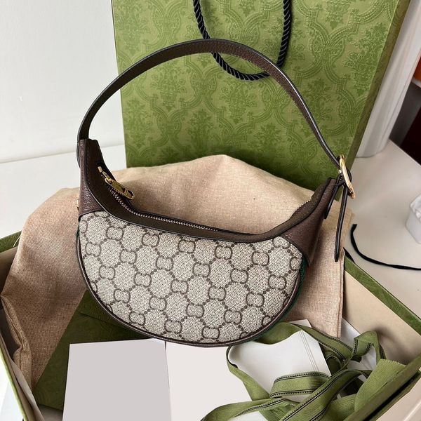 

designe retro totes half moon bag luxury canvas fashion handbag croissant crossbody bags womens purse mens classic chain underarm shoulder c