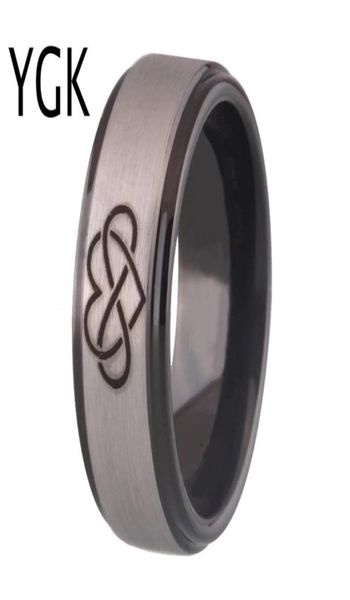 

women039s black silver color infinity heart wedding ring men039s engagement tungsten party ring man or woman gift ring drops9179738, Golden;silver