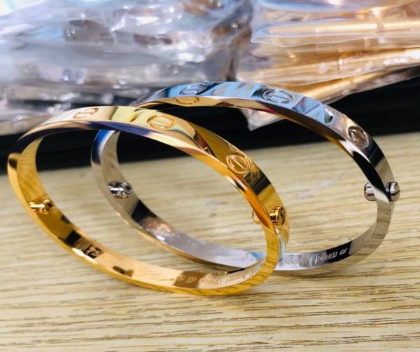

love series 18k gold bangle au 750 never fade official replica luxury brand jewelry premium gifts couple bracelet 0037313427, Black