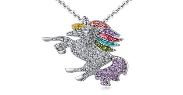 

crystal unicorn necklace silver gold diamond animal unicorn necklaces pendant women necklaces designer fashion jewlery gift gb14238573739