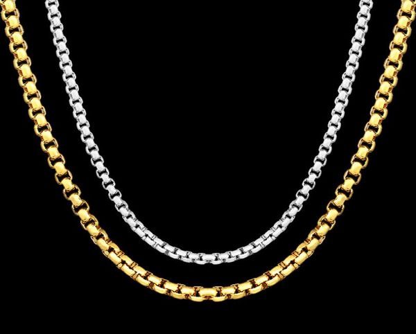 

18k gold plated box chains and 925 sterling silver choker necklaces for women men s fashion jewelry 16 18 20 22 24 inches9441823