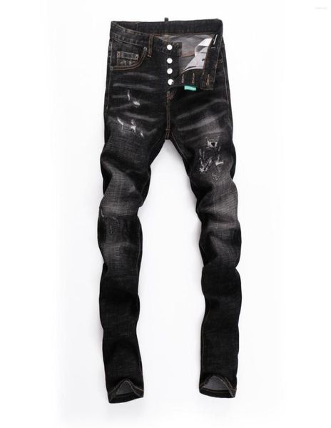 

men039s jeans stree dsquare fashion street friends style 2022 motorcycle cowboy pants ripped leisure inkjet d3550201, Blue